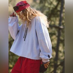 FP movement end game hoodie white heather grey